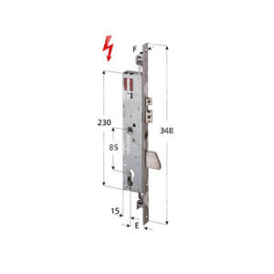 SERRURE ÉLECTRIQUE pour jambes-12 V AC Triple boulon d'oscillation Réglable et réversible loquet et piston Avant. ACIER INOXYDABLE - Product Image 1