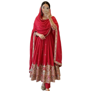 ชุดเดรส Anarkali ดีไซน์เนอร์งานฝีมือสไตล์ปากีสถาน 2 สี / ชุดเจ้าสาว Salwar Kameez พร้อมจัดส่งฟรีทั่วโลก - Product Image 1