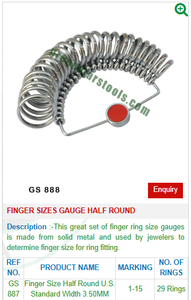 Essential Jewelry Tools GS 877 Metal Gauge Ring Sizes for Crafting for <b>Jewellery</b> Creation - Product Image 2