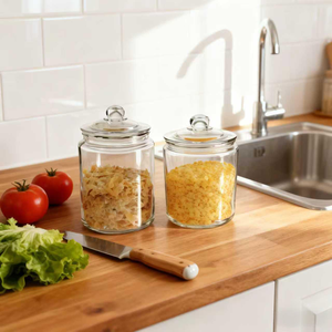 Juego de Recipientes de Vidrio de Gran Capacidad para Almacenamiento, Directo de Fábrica, para Organizar Pasta, Cereales y Harina en la Cocina o Despensa - Product Image 4