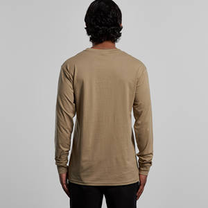 Camiseta larga con cuello redondo y peso ligero regular con logotipo personalizado para hombre, 80% Algodón, 20% poliéster, ropa de calle básica, ocasión deportiva - Product Image 5