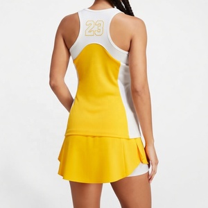 Tenues de tennis personnalisées de haute qualité, couleur unie, vêtements de sport, robe, nom de l'équipe, respirant, anti-humidité, jupe avant pour femme - Product Image 3