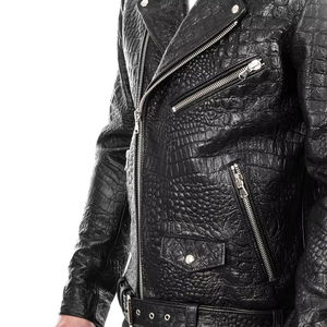 Veste en cuir de vachette de luxe tendance pour hommes, veste de moto en cuir de vachette, veste d'hiver pour motard, veste d'hiver pour motard en gros - Product Image 2