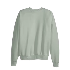 Sudadera de manga larga con cuello redondo para hombre verde sólido personalizado para invierno - Product Image 2