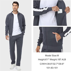Conjunto Deportivo con Chaqueta de Cuello Alto en Tela de Poliéster, Cierre Frontal y Pantalones con Cintura Elástica a Juego - Product Image 5