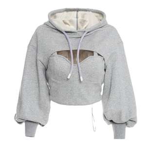 Sudaderas con Capucha Cortas Personalizadas al por Mayor de Alta Calidad para Mujer, con Logotipo Frontal, 100% Algodón Canvas Ecológico - Product Image 1