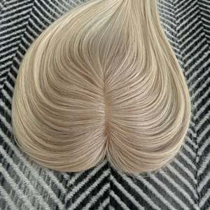 ท็อปเปอร์ผมแท้บราซิลเรมี่ สีเบจเย็นและสีบลอนด์มุกบาลายาจ 100% ผมจริง พร้อมฐาน PU - Product Image 2