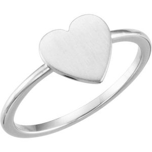Be Posh Trendy Stainless Steel Engravable Heart Signet <b>Ring</b> Gold Gemstone Inlay Claw Setting Religious Style Geometric Shape - Product Image 1