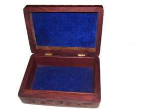 Polished Teak <b>Wooden</b> <b>Box</b> Hand Carving Brass Inlay 7"x5"x2.5" Vintage Storage <b>Box</b> for Jewelry, Keepsakes & Gifts - Product Image 3