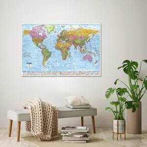 Póster del Mapa del Mundo 2025 con Banderas de Diseño Moderno en MINUTOS - Product Image 1
