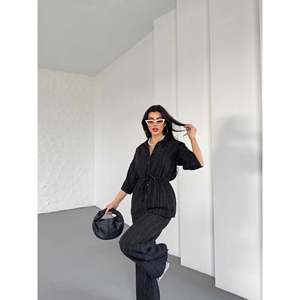 Shirt and <b>Trousers</b> Set - Black - Product Image 4