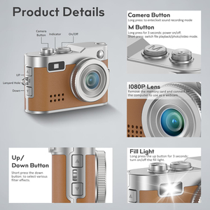 Mini fotocamera digitale 1080P HD piccolo portachiavi retrò 0.96 "schermo OTG <span class=keywords><strong>Vintage</strong></span> compatto Micro fotocamera tascabile per i regali - Product Image 2