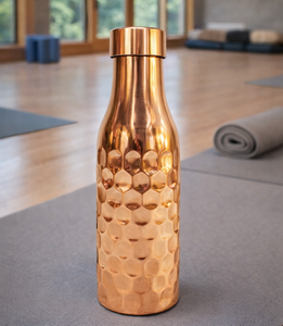 Bouteille en cuivre, bouteille en cuivre de qualité alimentaire 500 ml, bouteille d'eau en cuivre ayurvédique, bouteille à boire en cuivre pur à 100 %, saine - Product Image 4