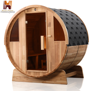Sauna en bois massif moderne, en cèdre japonais, pour 4 personnes, avec porte en verre, pour jardin, en stock aux États-Unis - Product Image 2