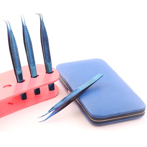 Pince à épiler en acier inoxydable super tendance pour extensions de cils, pinces de pose de cils, outils d'accessoires de maquillage, anti-magnétique, durable - Product Image 4