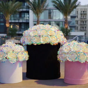 2024 cadeaux de fête des mères fleur artificielle colorée éternelle rosas dose <span class=keywords><strong>fausse</strong></span> <span class=keywords><strong>rose</strong></span> immortelle pour toujours galaxie roses dans une boîte pour maman - Product Image 6