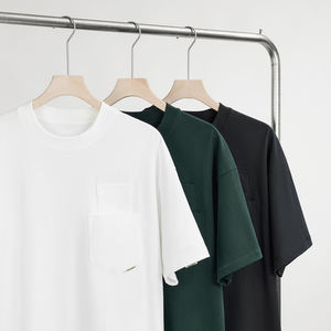 เสื้อยืดผ้าแคนวาสสีขาวแบบสั่งทำพิเศษ ทรงโอเวอร์ไซส์ ผ้าหนา ระบายอากาศได้ดี ผลิตจากโพลีเอสเตอร์/คอตตอน น้ำหนัก 380 แกรม มีกระเป๋าคู่ สำหรับผู้ชาย - Product Image 1