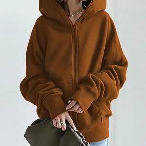 Unisexe Logo personnalisé respirant coupe-vent écologique pleine fermeture éclair polaire brodé à capuche hiver Hip Hop style en gros solide - Product Image 2