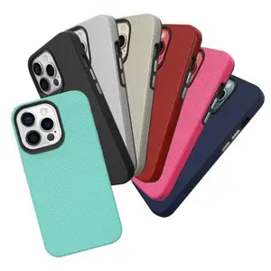 HOT TRIANGLE FULL DOTTED Shockproof Design TPU PC 2 in 1 Phone Case Cover For iPhone 14 plus 13 mini 12 11 Pro max XS XR 7 8