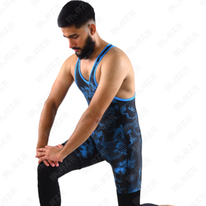 เสื้อกล้ามมวยปล้ำระดับพรีเมี่ยมสำหรับผู้ชายเสื้อกล้ามเล่นกีฬายกน้ำหนักพิมพ์ลายซับลิเมชันตามสั่ง - Product Image 3