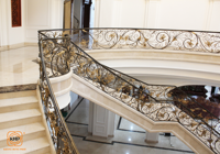 Rampe d'escalier en fer forgé KHP pour balcon, appartement, villa, hôtel, taille personnalisée, haute qualité, galvanisée, résistante à la rouille, protégée contre les UV