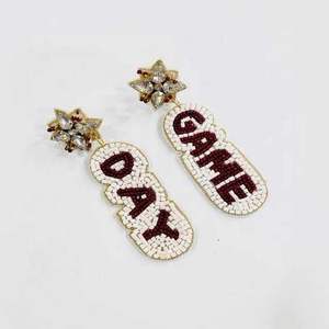 Pendientes de día de juego al mejor precio para niñas, pendientes de gota, pendientes de uso informal, fabricación india - Product Image 3