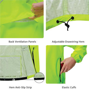 Chaqueta Impermeable Clásica con Cremallera para Hombre, Logotipo Personalizado, Alta Calidad, Chaqueta Cortavientos para Hombre de Talla Grande, con Capucha Ajustable - Product Image 5