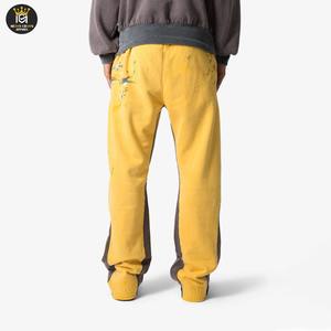 กางเกงวิ่งขาบานสำหรับผู้ชายกางเกงลำลองมีกระเป๋าหลายช่องกันยับสำหรับกีฬาฟิตเนสมีเชือกรูด - Product Image 4