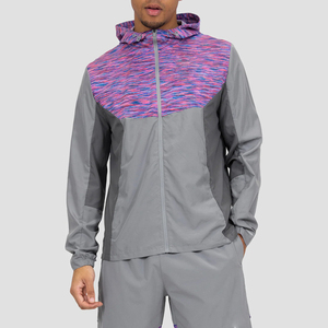 ชุดวอร์มของผู้ชายเสื้อแจ็คเก็ตกางเกงขาสั้นโพลีเอสเตอร์น้ำหนักเบาโลโก้ออกแบบได้ตามต้องการ - Product Image 4