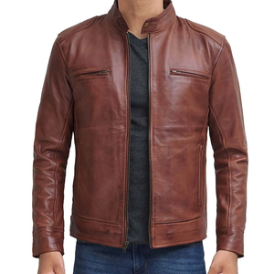 Chaquetas de piel de vaca auténtica totalmente personalizadas para hombre hechas en Sialkot Pakistán precio bajo producto mejor venta chaquetas de cuero para hombre - Product Image 1