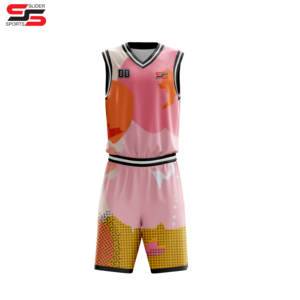 Uniforme d'équipe de basket-ball en maille sublimé personnalisé respirant pour hommes imprimé Technics Style rétro ensembles de maillots de basket-ball - Product Image 3