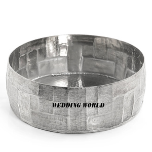 Bol à chocolat rond martelé en argent, plaqué nickel, bol à bonbons design, classique, élégant, vente en gros de bols à chocolat - Product Image 1