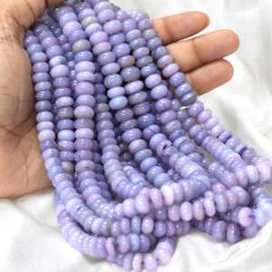 Perles Rondelle lisses d'opale de bonbon bleu 7mm à 10mm brin de pierres précieuses en vrac pour la fabrication de bijoux en vrac approvisionnement en gros Inde - Product Image 2