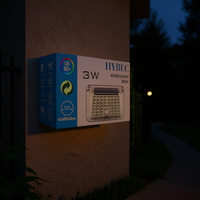 Lámpara Solar Cuadrada LED de Aluminio HYBEC para Exteriores, Difusor de Policarbonato, Luz Diurna de 5000K, Ángulo de Haz de 20°, Jardín-300lm