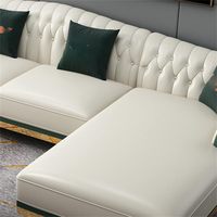 Ensemble de canapé en cuir postmoderne pour combinaison d'angle de salon avec taille de chaise pour meubles de maison pour appartements et villas