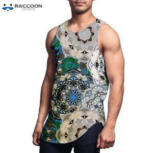 Wholesale Sublimated Cotton Polyester Yoga Tank Top Pakistan Made Men's Gym Wear Breathable Quick Dry Custom Colors <b>Logo</b> Raccoon - Product Image 3
