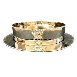 Cuenco de chocolate de diseñador de lujo recién llegado, característica decorativa martillada de metal plateado ecológico - Product Image 3