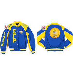 Veste de course en coton pour femmes avec broderie de sororité Sigma Gamma Rho | Veste de voiture de course sur mesure avec broderie de sororité SGRho - Product Image 1