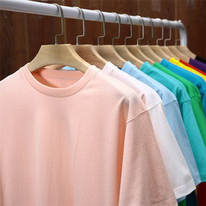 220 Gsm 100% algodón 19 colores impresión personalizada bordado OEM logo liso en blanco Unisex hombres Camiseta de manga corta para hombres - Product Image 4