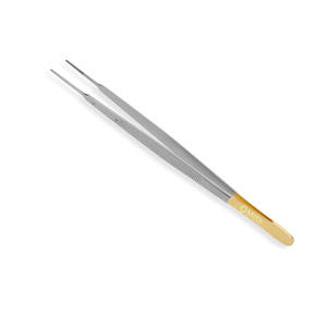 Forceps à tissus DeBakey manuel droit, pointes de 2 mm, acier inoxydable allemand, 7,5'' (19 cm), avec plateforme d'insertion TC, ensemble d'instruments plats - Product Image 1