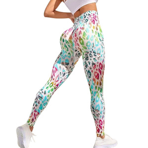 Pantalones de yoga deportivos informales de alta calidad para mujer, mallas transpirables ligeras sin costuras para entrenamiento, cintura con logotipo para uso en el gimnasio - Product Image 2