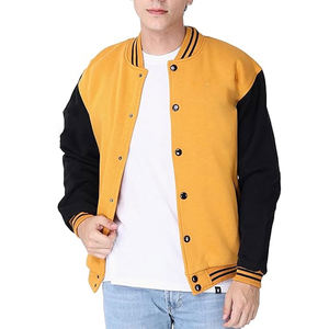 Chaqueta Varsity con Cuello de Béisbol de Alta Calidad al por Mayor de Fábrica, Chaqueta de Diseñador de Moda con Letras Gráficas y Ribete a Rayas para Hombre - Product Image 1