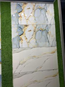 Carrelage de sol en céramique émaillée 80x160cm aspect marbre 32x64 pouces avec accent de marbre blanc veine dorée pour mur ou sol intérieur de maison - Product Image 2