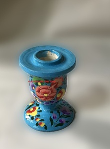 Elegante candelero de madera plateada con papel de Cachemira pintado a mano Mache linternas de piedra acentuadas para decoraciones navideñas para el hogar - Product Image 2
