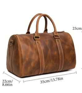 Gran capacidad de alta calidad de cuero genuino de viaje hombro Duffle viaje Weekender equipaje - Product Image 2