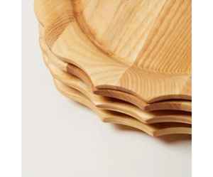 Assiettes rondes en bois d'acacia de 6 pouces, plateau de service et plateaux, assiette de présentation en bois en stock - Product Image 6