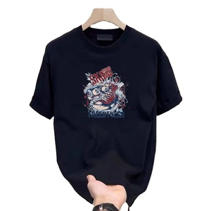 OEM personnalisé poids lourd 100% coton DTG impression coupe normale décontracté logo vierge avant t-shirt pleine impression recadrée hommes - Product Image 1