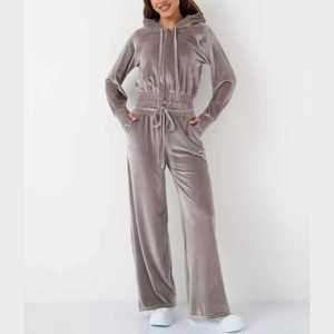 ชุดวอร์ม2ชิ้นสำหรับผู้หญิงชุดวอร์มผ้ากำมะหยี่สำหรับ2026เสื้อวอร์มแบบมีซิปติดโลโก้ออกแบบได้ตามต้องการ - Product Image 3