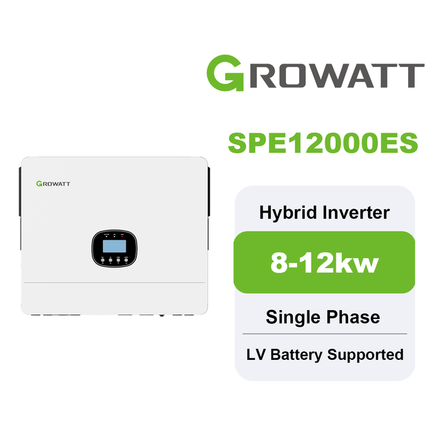 Growatt 12000W Hybrid Solar Inverter Spe12000Es Single Phase 230 Ac 48 V Dual Mppt 12Kw Solar Inverter With Wifi