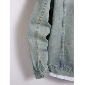 Jeans décontractés surdimensionnés de haute qualité pour hommes, vestes en denim, toile teinte unie pour l'hiver, service OEM disponible - Product Image 2